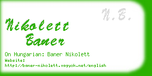 nikolett baner business card
